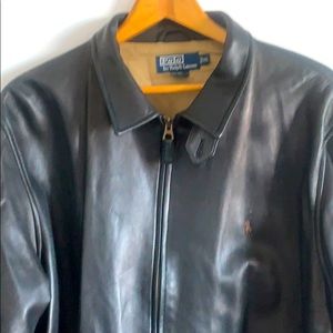 Black Leather Polo Jacket